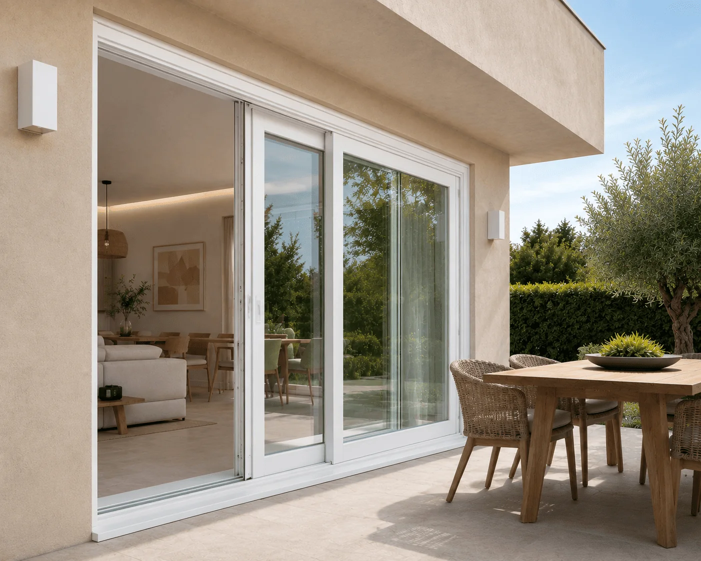 Portas lift and slide evolutionDrive com abertura ampla numa casa em Cascais
